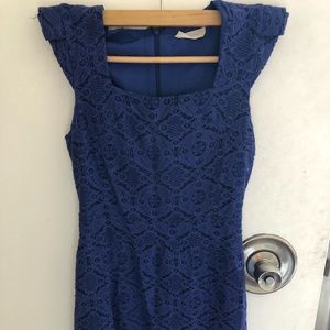 Blue lace formal dress